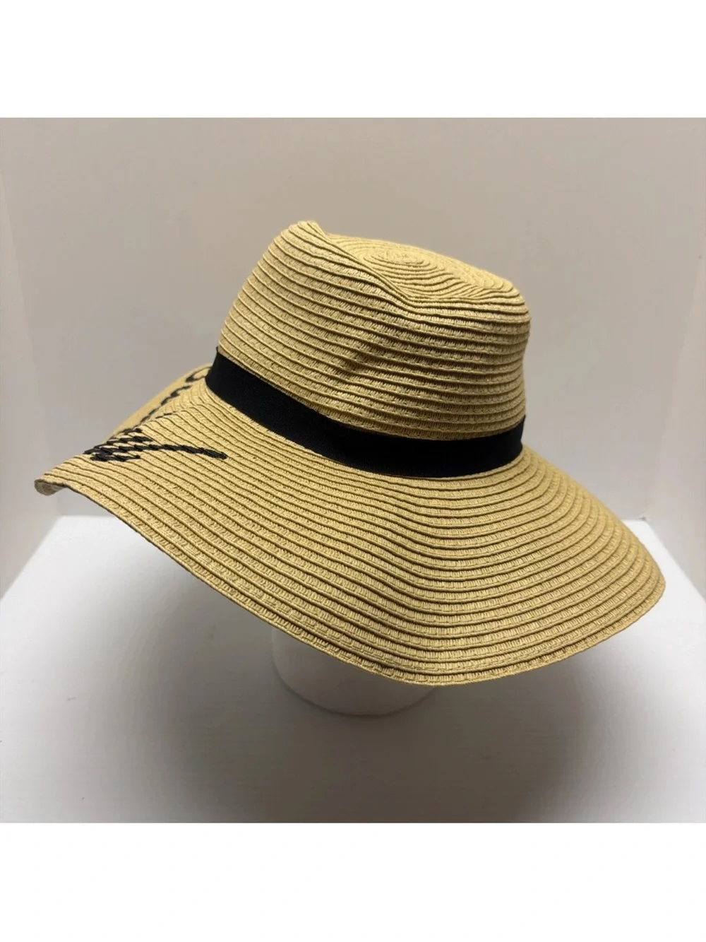 Women's Paper Weaved Beach Time Quote Floppy Brim Sun Hat Salty Soul